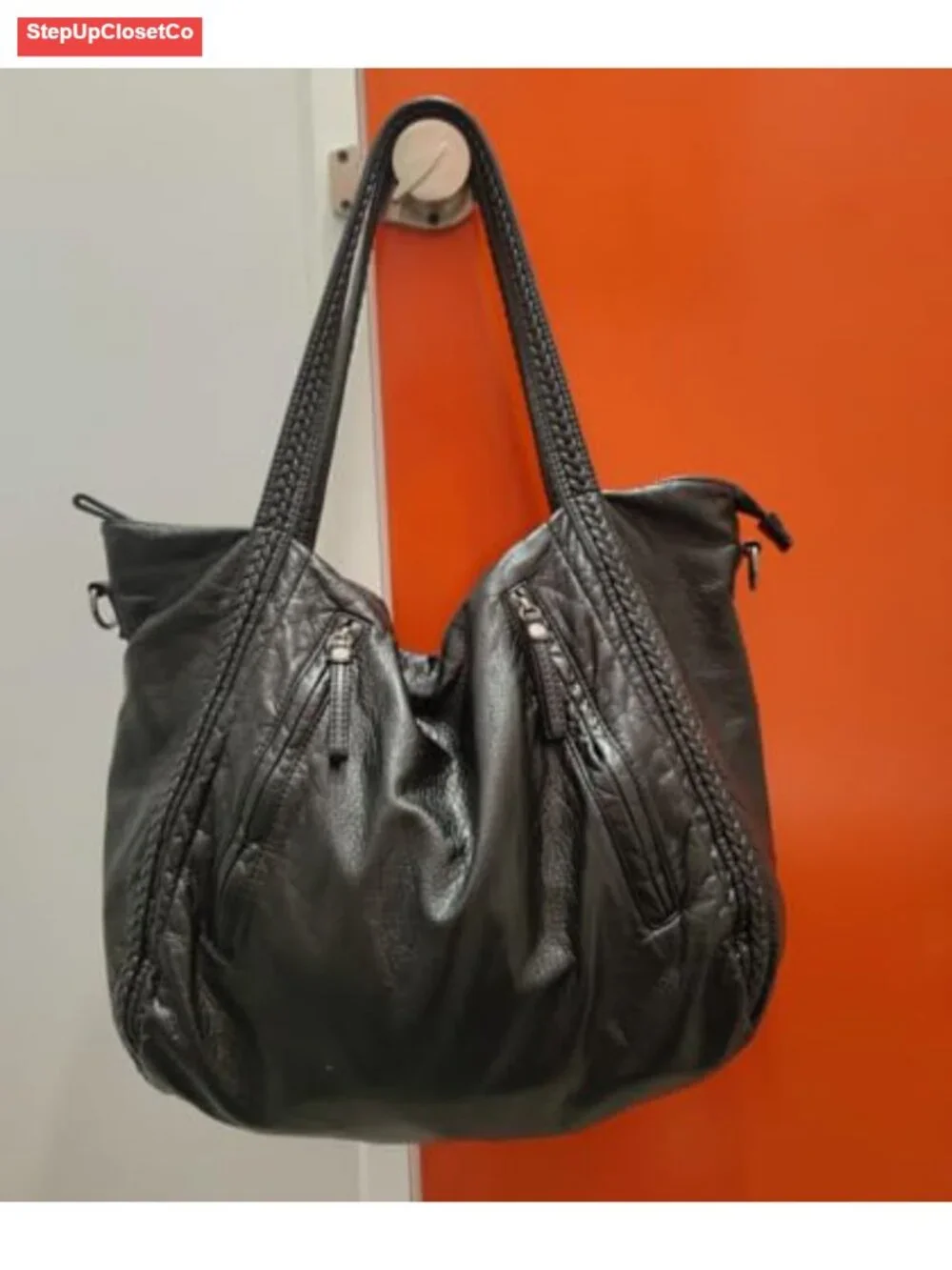 Large Slouchy Hobo Tote Bag for Women PU Leather Multi-Pocket Oversized Handbag